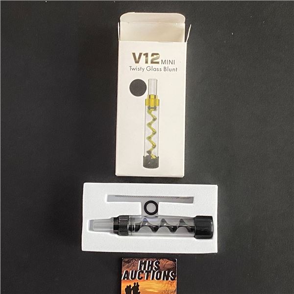 V12 MINI TWISTY GLASS BLUNT NEW BLACK COLOUR