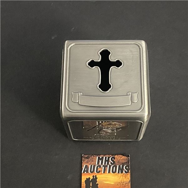 RELIGIOUS CUBE MONEY BANK FROM THINGS ENGRAVED