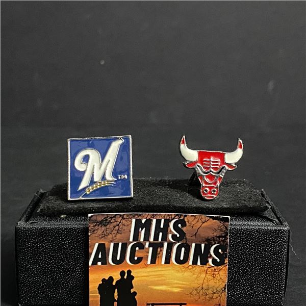 1 CHICAGO BULLS AND 1 MILWAUKEE BREWERS CUFFLINK