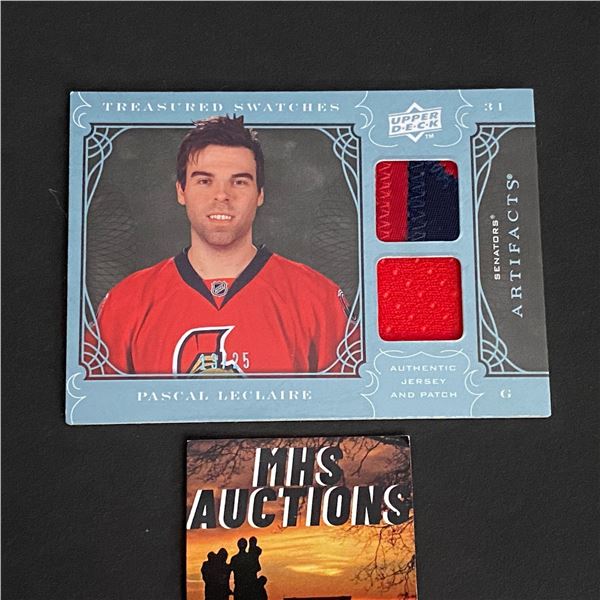 PASCAL LECLAIRE 2009/10 DUAL JERSEY/PATCH CARD #13 OF ONLY 25 MADE (ref2141)