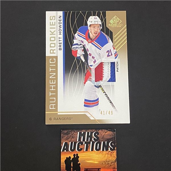 BRETT HOWDEN AUTHENTIC ROOKIES EXCELLENT LOOKING PATCH CARD #D/49 (ref2151)