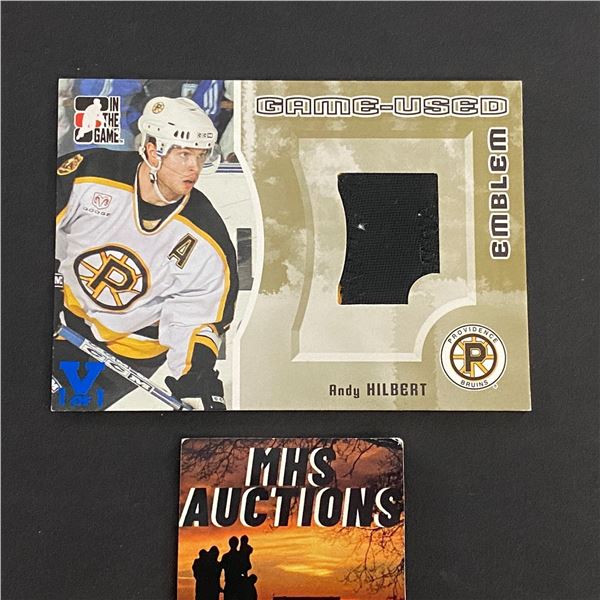 2005 IN THE GAME ANDY HILBERT PATCH GOLD VERSION CARD #1 OF 10  (ref2498)