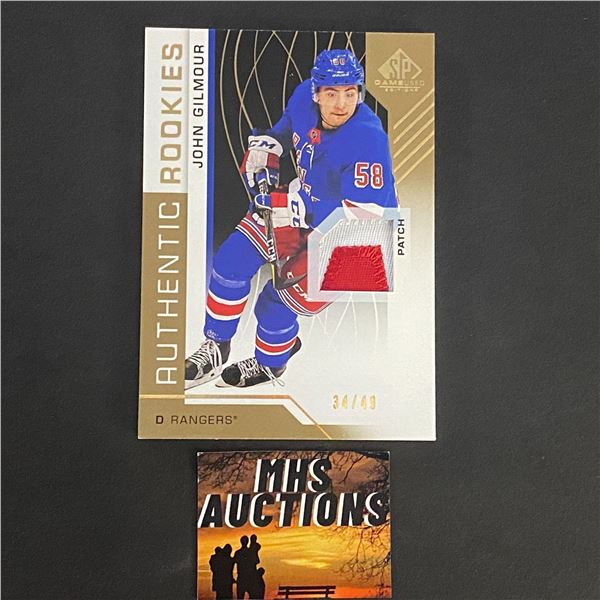 JOHN GILMOUR RANGERS PATCH CARD #34/49 ONLY 49 MADE IN THE WORLD! (ref16)