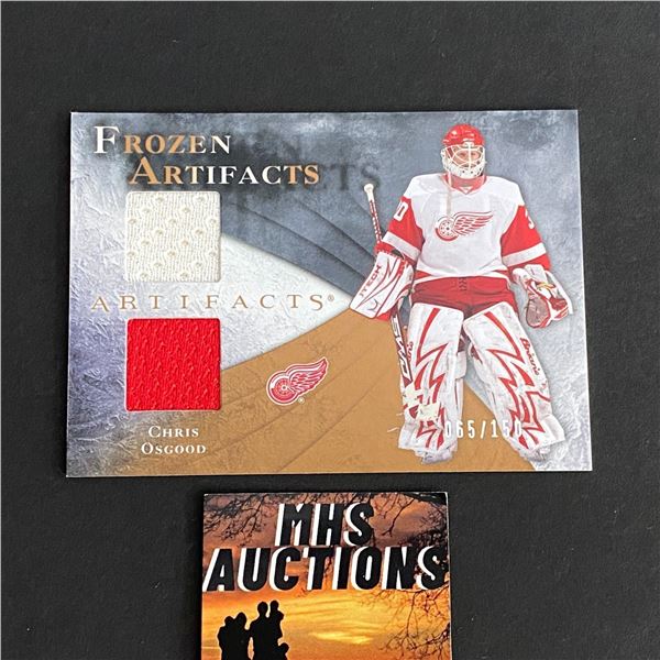 2010-11 ARTIFACTS HOCKEY CHRIS OSGOOD DUAL JERSEY CARD ONLY 150 MADE #065/150 (ref2014)