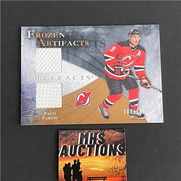 2010-11 ARTIFACTS HOCKEY ZACH PARISE DUAL JERSEY CARD ONLY 150 MADE #104/150 (ref2016)