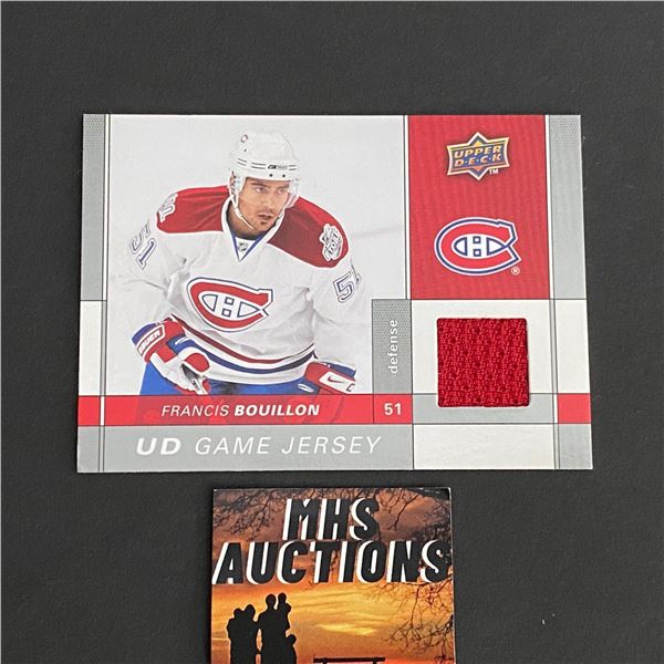 2009-10 U.D SERIES 1 HOCKEY FRANCIS BOUILLION JERSEY CARD (ref2021)