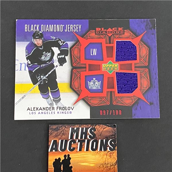 2007-08 U.D BLACK DIAMOND HOCKEY ALEXANDER FROLOV JERSEY CARD ONLY 100 MADE #097/100 (ref2061)