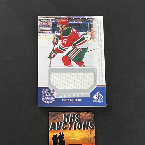2014-15 U.D SP GAME USED HOCKEY ANDY GREENE JERSEY CARD (ref2076)