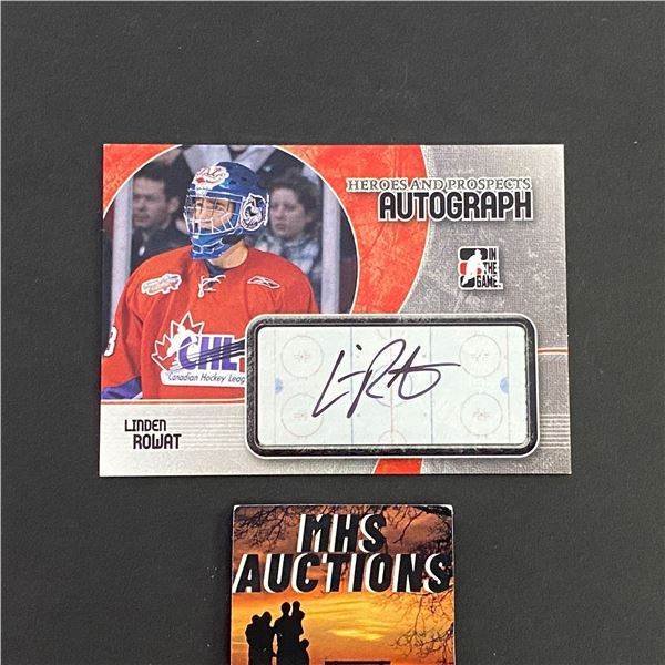 LINDEN ROWAT 2007 IN THE GAME AUTOGRAPH HOCKEY CARD (ref2399)