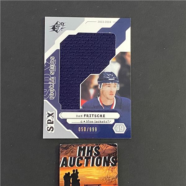DAN FRITSCHE 2003-04 SPX UPPER DECK ROOKIE JERSEY HOCKEY CARD #050/999 ONLY 999 MADE (ref2408)