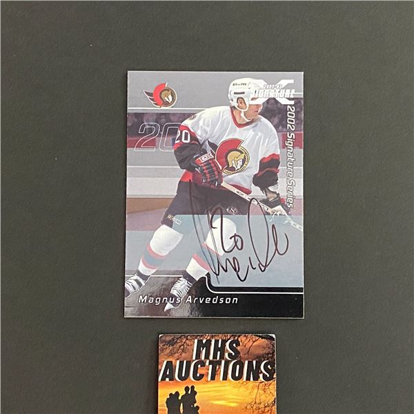 2002 IN THE GAME MAGNUS ARVEDSON AUTOGRAPH HOCKEY CARD (ref2484)