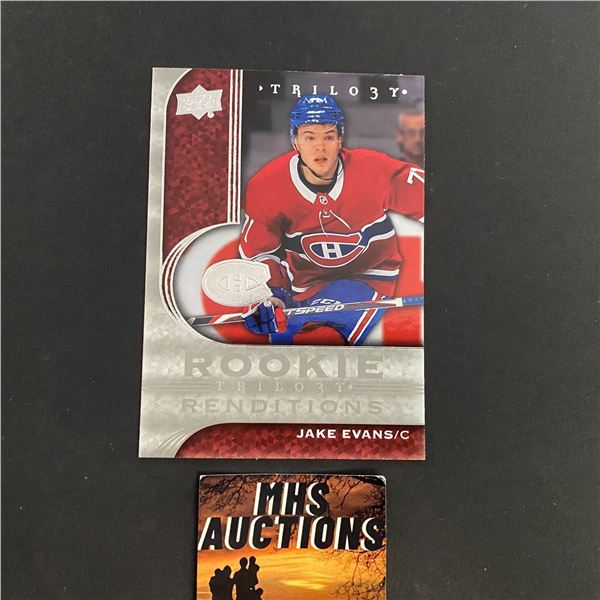 2020-21 TRILOGY JAKE EVANS HOCKEY ROOKIE CARD (ref2601)