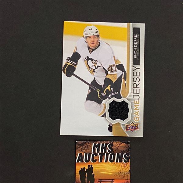 SIMON DESPRES 2014-15 UPPER DECK SERIES 1 PENGUINS JERSEY CARD (ref115)