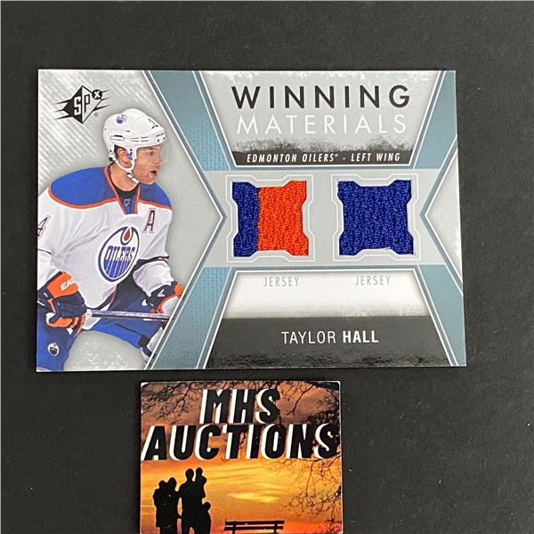 TAYLOR HALL 2014-15 SPX DUAL JERSEY HOCKEY CARD (ref179)