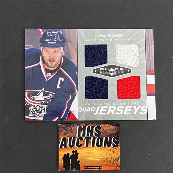 RICK NASH 2010-11 BLACK DIAMOND QUAD JERSEY HOCKEY CARD (ref197)