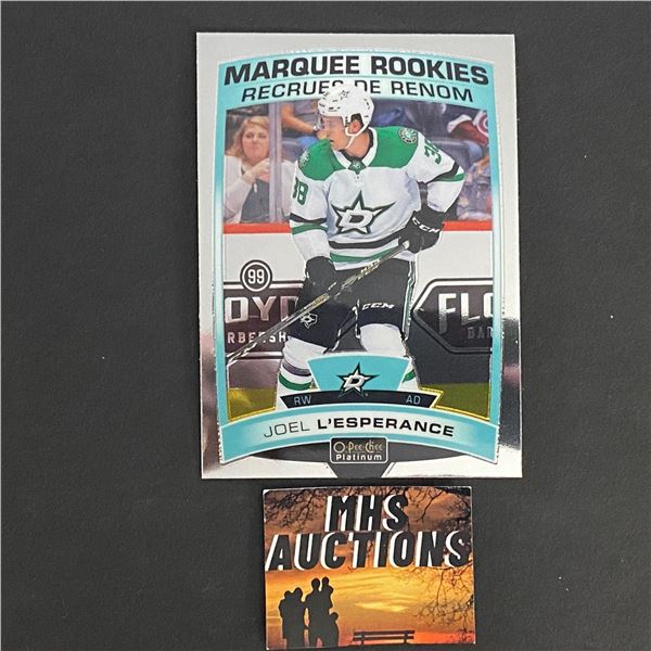 JOEL L'ESPERANCE 2019-20 O-PEE-CHEE PLATINUM MARQUEE ROOKIE CARD (ref2137)