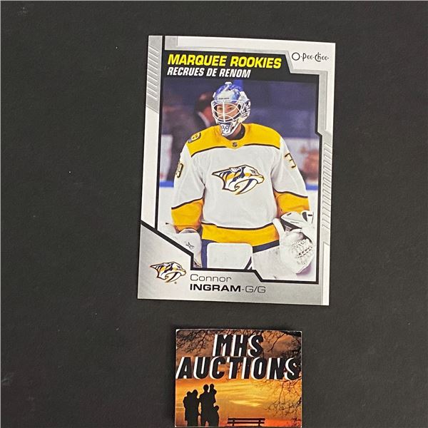 CONNOR INGRAM 2020-21 O PEE CHEE MARQUEE ROOKIE HOCKEY CARD (ref2872)