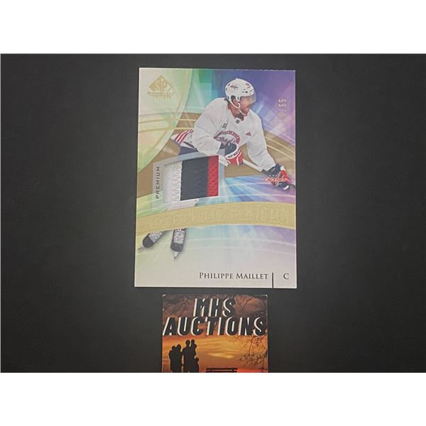 PHILIPPE MAILLET 2020-21 SP GAME USED PATCH HOCKEY CARD #10/65 ONLY 65 MADE (ref204)