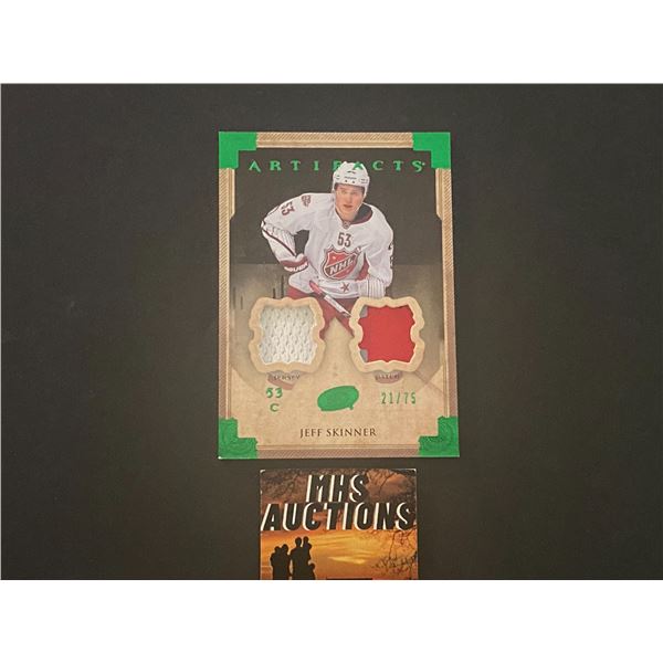 JEFF SKINNER 2013-14 ARTIFACTS PATCH HOCKEY CARD #21/75 ONLY 75 MADE (ref205)