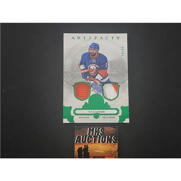 NICK LEDDY 2017-18 ARTIFACTS PATCH HOCKEY CARD #20/65 ONLY 65 MADE (ref206)