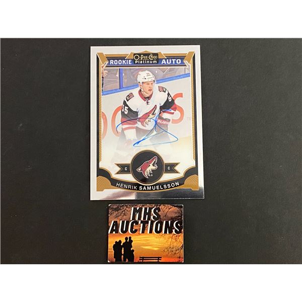 HENRIK SAMUELSSON 2015-16 O PEE CHEE PLATINUM AUTOGRAPH CARD (ref243)