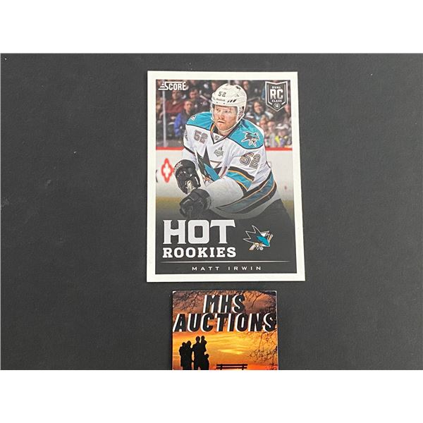 MATT IRWIN 2013-14 SCORE HOT ROOKIES HOCKEY CARD (ref279)