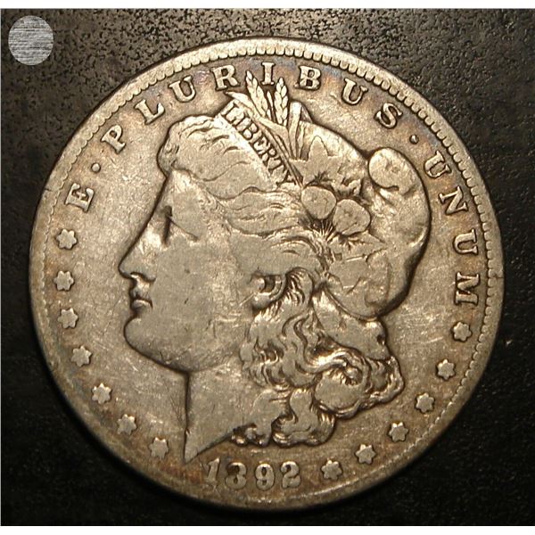 1892-CC Morgan Silver Dollar VF RARE DATE