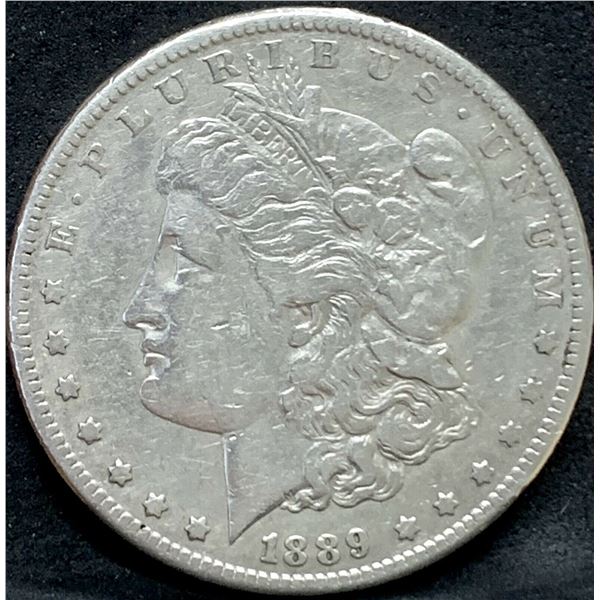1889-CC Morgan Silver  Dollar AU RARE KEY DATE! ONLY 350,000 MINTED