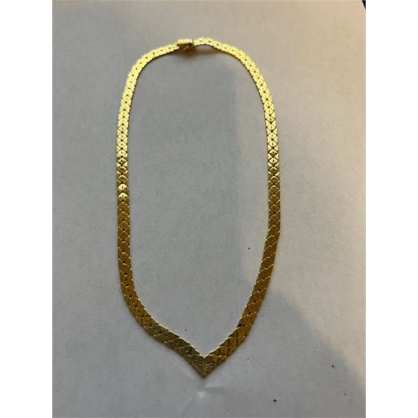 14k Yellow Gold Reversible OMEGA Necklace, 17 Inch, 22 gram gold.