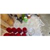 Image 16 : LARGE LOT OF GLASSWARE INCLUDING CRYSTAL BOWL WINE GLASSES AND VASES