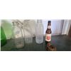 Image 1 : THREE MILK BOTTLES AND ANTIQUE IRON