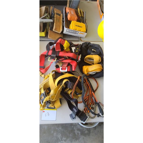 TWO FALL ARREST HARNESSES ONE NEW, ONE USED