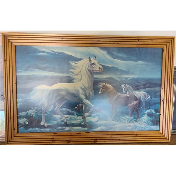 FRAMED HORSE PRINT - LUMEN WINTER - 45 1/2 X 29 1/2"