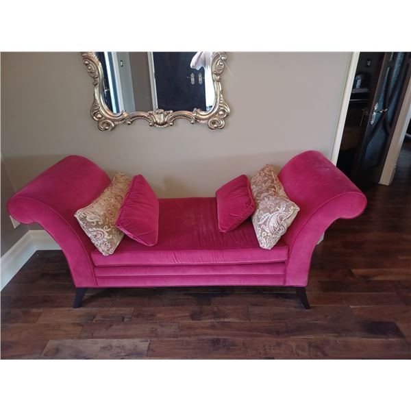 RED SEATEE 75  X 27  VOGEL CHAISE COMES WITH ARMS ON BOTH SIZE