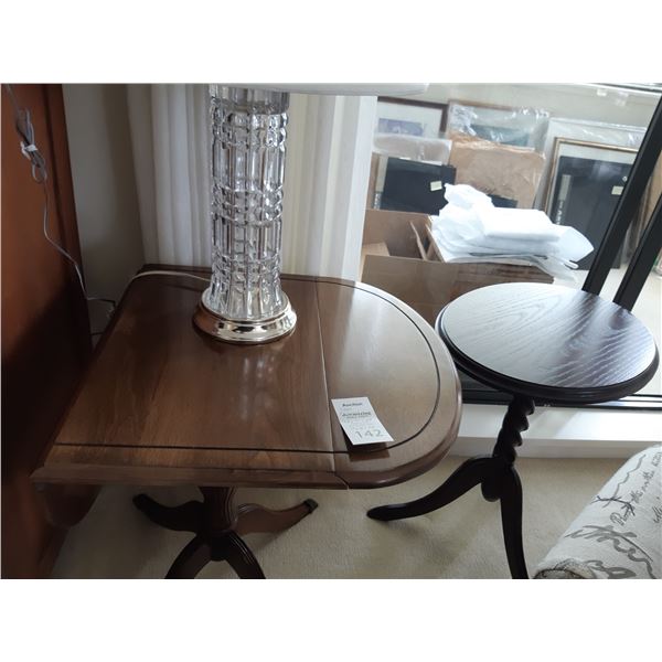 Antique Drop Leaf Table & Oval Side Table B