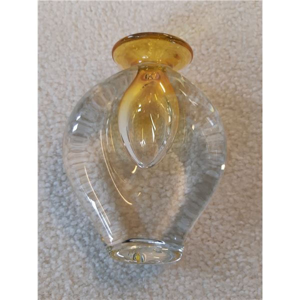 Signed art glass cat A