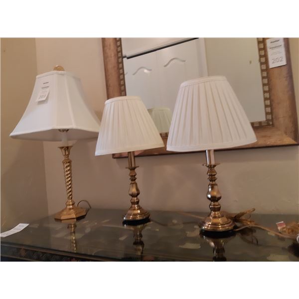 3 Brass Lamps cat A