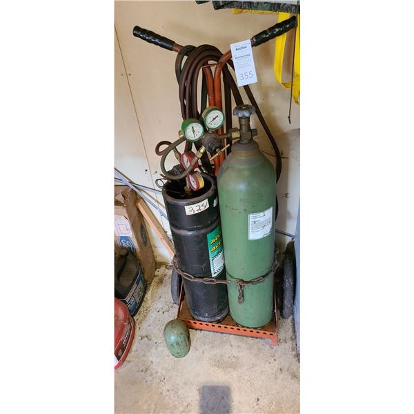 Acetylene Tanks on Cart Cat F