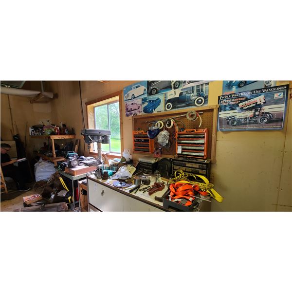 Contents top of counter and wall.  Cat E