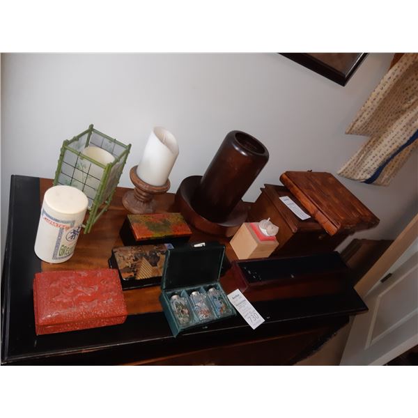 Wood box,cinnabar box, and more. Cat A