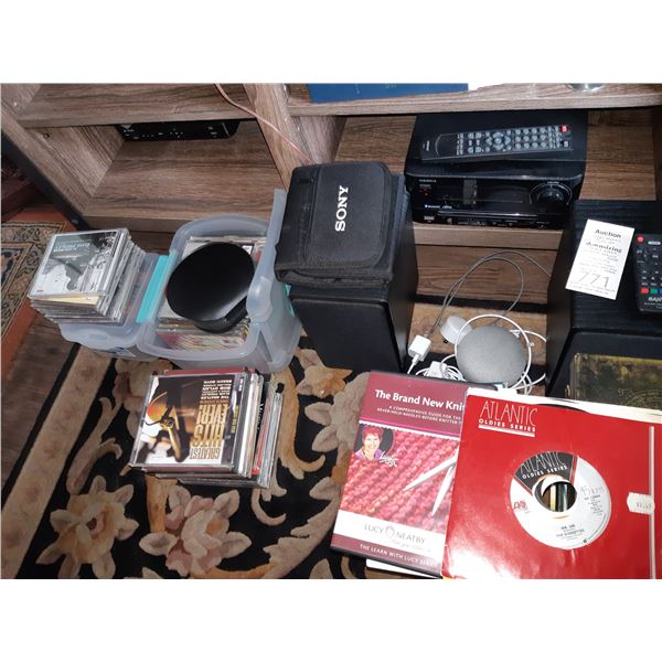 DVDs, 45's, CDs, Google Home, cat A