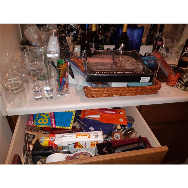 Wine & Contents of Counter and Drawers. Cat A.