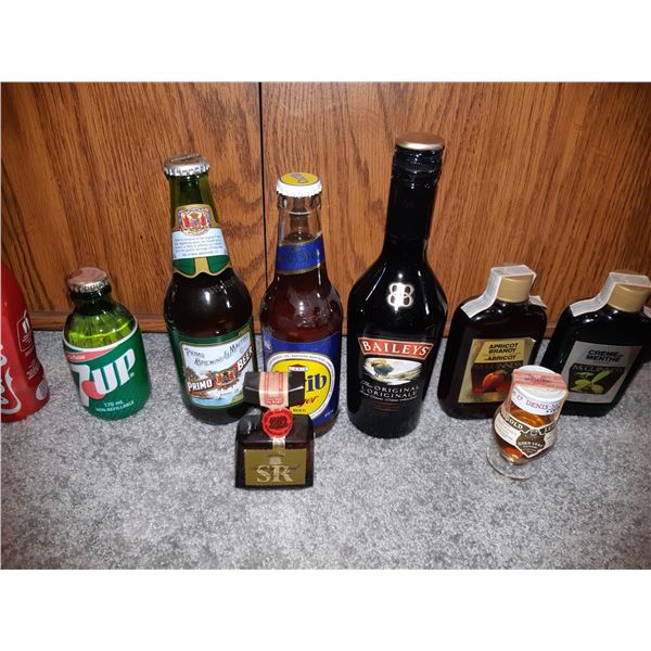 Wood Cabinet & Miniature Liquors. Cat C