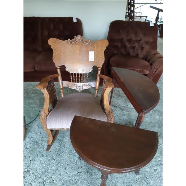 Antique Rocking Chair And Tables Cat B