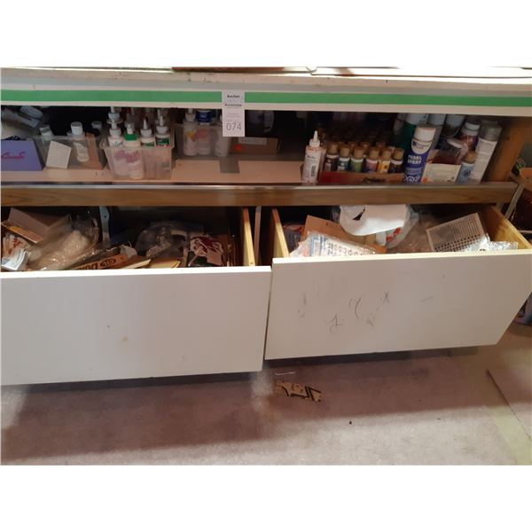Assortment of Crafting and Decorative Materials, Paints, Adhesives and more.   Cat C