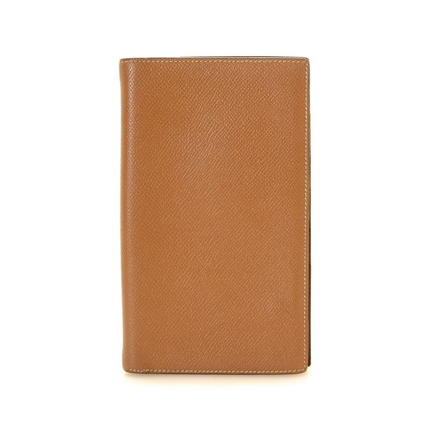 Hermes Camel Leather Flip Wallet