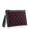 Image 1 : Gucci Blue Red GG Wool Wristlet Pouch