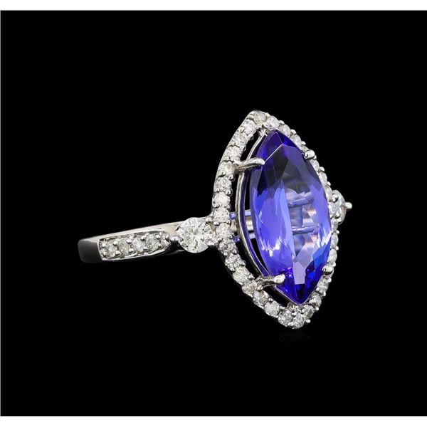 14KT White Gold 2.61 ctw Tanzanite and Diamond Ring