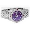 Image 3 : Rolex Mens Stainless Steel Diamond Lugs Purple Diamond & Ruby Datejust Wristwatc