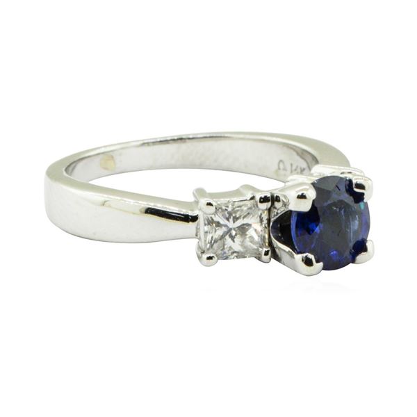 1.91 ctw Blue Sapphire and Diamond Ring - 14KT White Gold